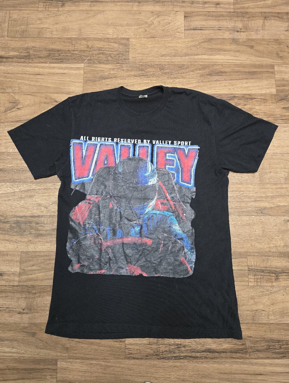 Valley Sport T-Shirt Graphic Print Black Sz L